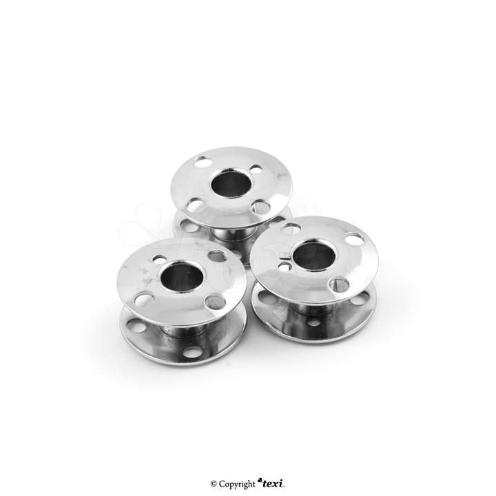 Zestaw 3 szt. szpulek metalowych, soczewkowych do maszyn domowych z chwytaczem rotacyjnym