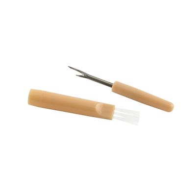 Seam ripper with brush
