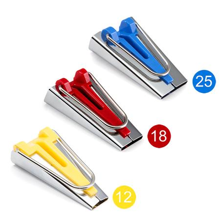 Zestaw 3 szt. zwijaczy do zaprasowywania lamówki: 12/18/25 mm