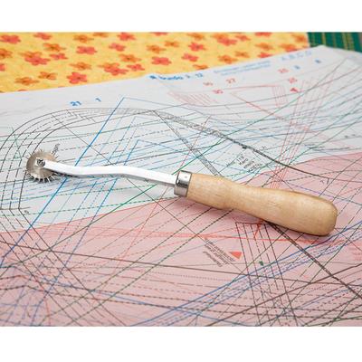 Tracing wheel 195 mm, serrated blade, wooden handle