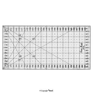 Liniał do patchworku i quiltingu, 160x320 mm, podziałka centymetrowa, czarna