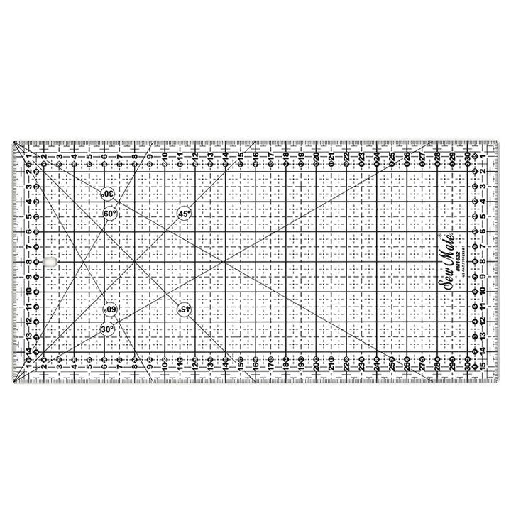 Liniał do patchworku i quiltingu, 160x320 mm, podziałka centymetrowa, czarna