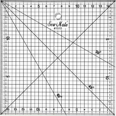 Quilting ruler, metric scale 160x160 mm, black