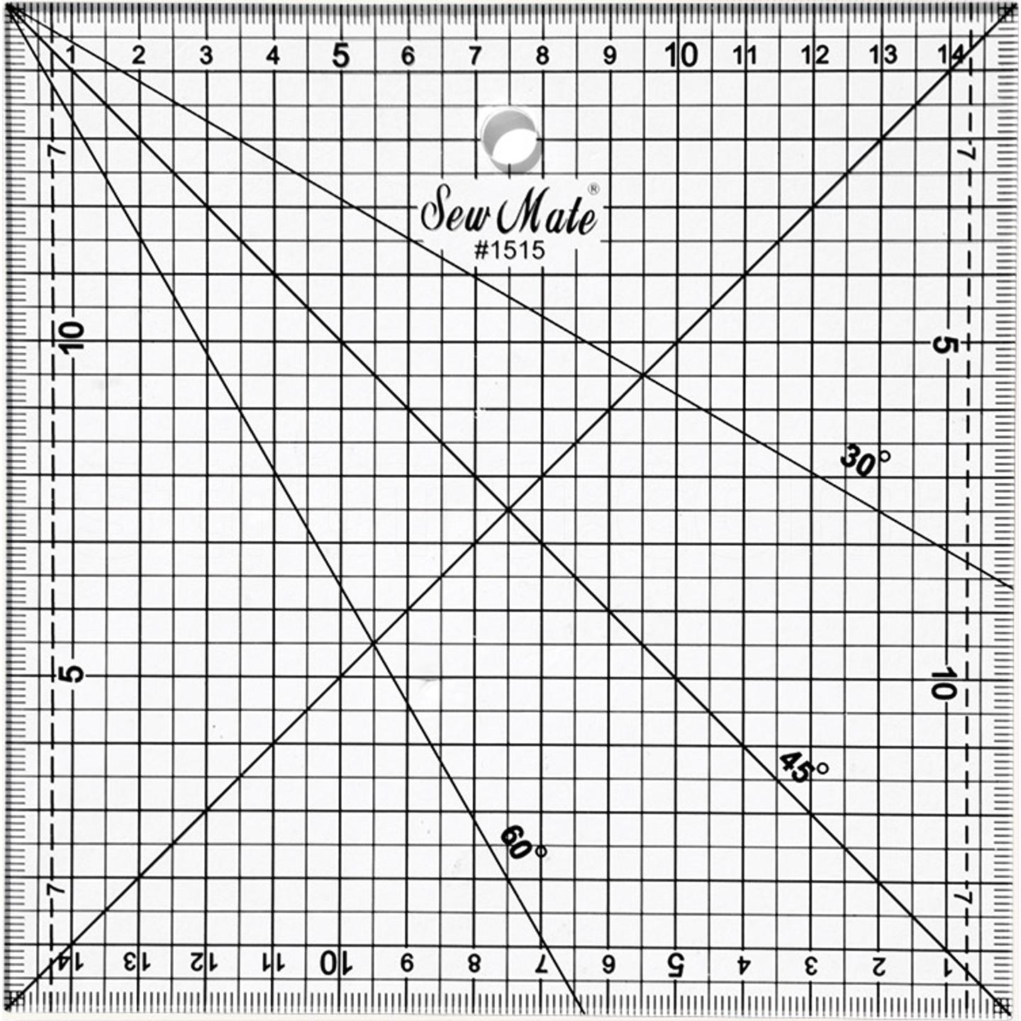 Liniał do patchworku i quiltingu, 160x160 mm, podziałka centymetrowa, czarna