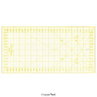 Liniał do patchworku i quiltingu, 160x320 mm, podziałka centymetrowa, żółta