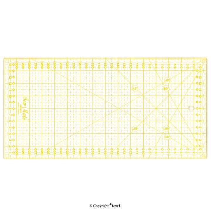 Liniał do patchworku i quiltingu, 160x320 mm, podziałka centymetrowa, żółta