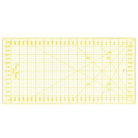 Quilting ruler, 160x320 mm, metric scale, yellow
