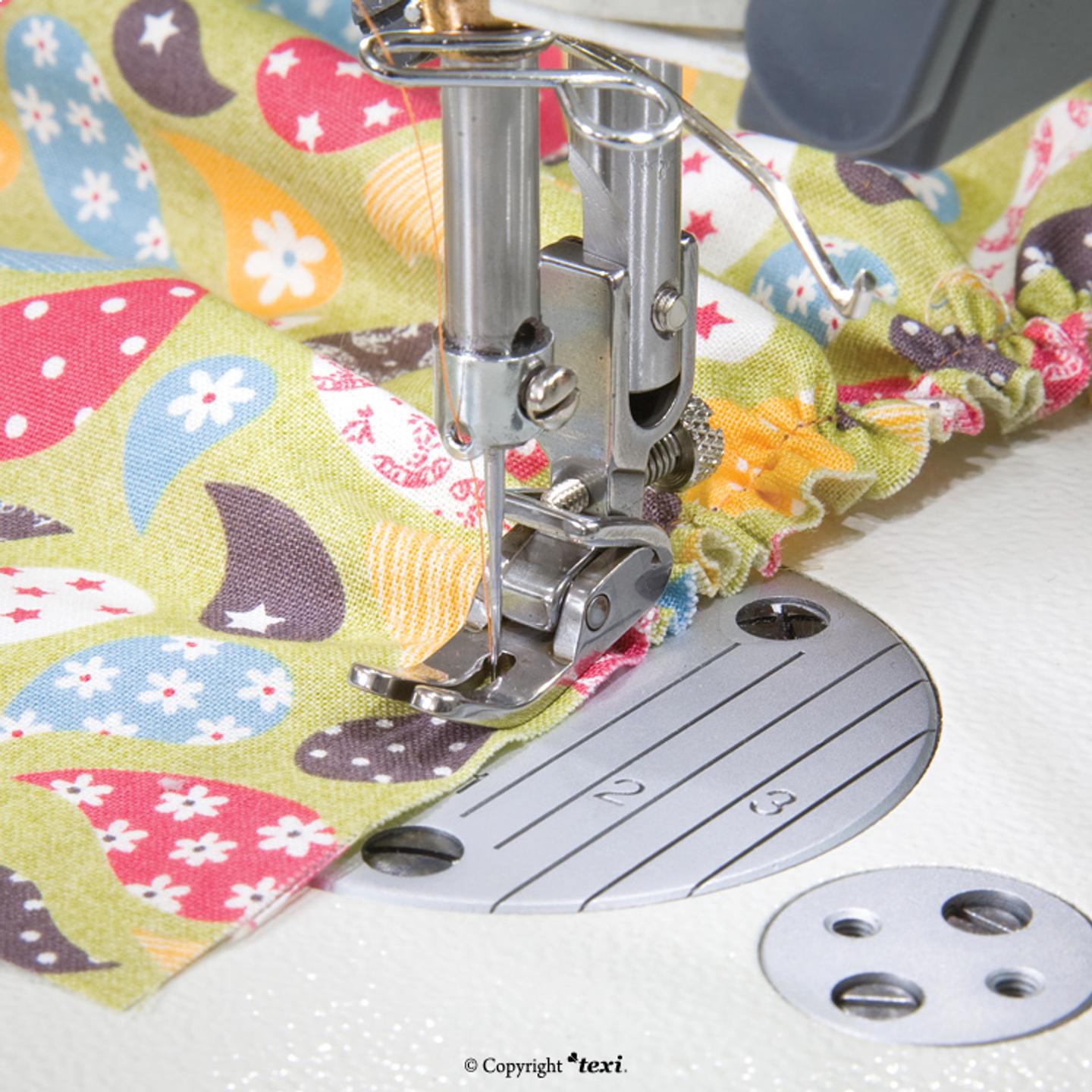 Adjustable shirring foot