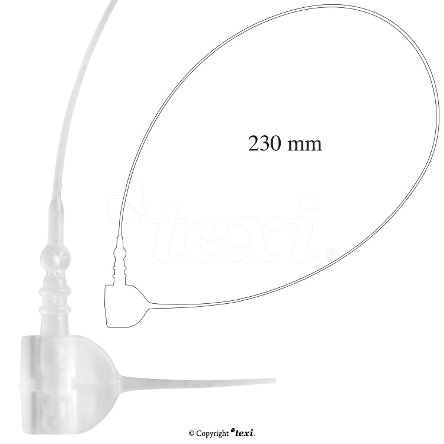Loop Lock Cone Tag Pins for manual labeling 230mm Neutral, 1 box = 5.000 pcs
