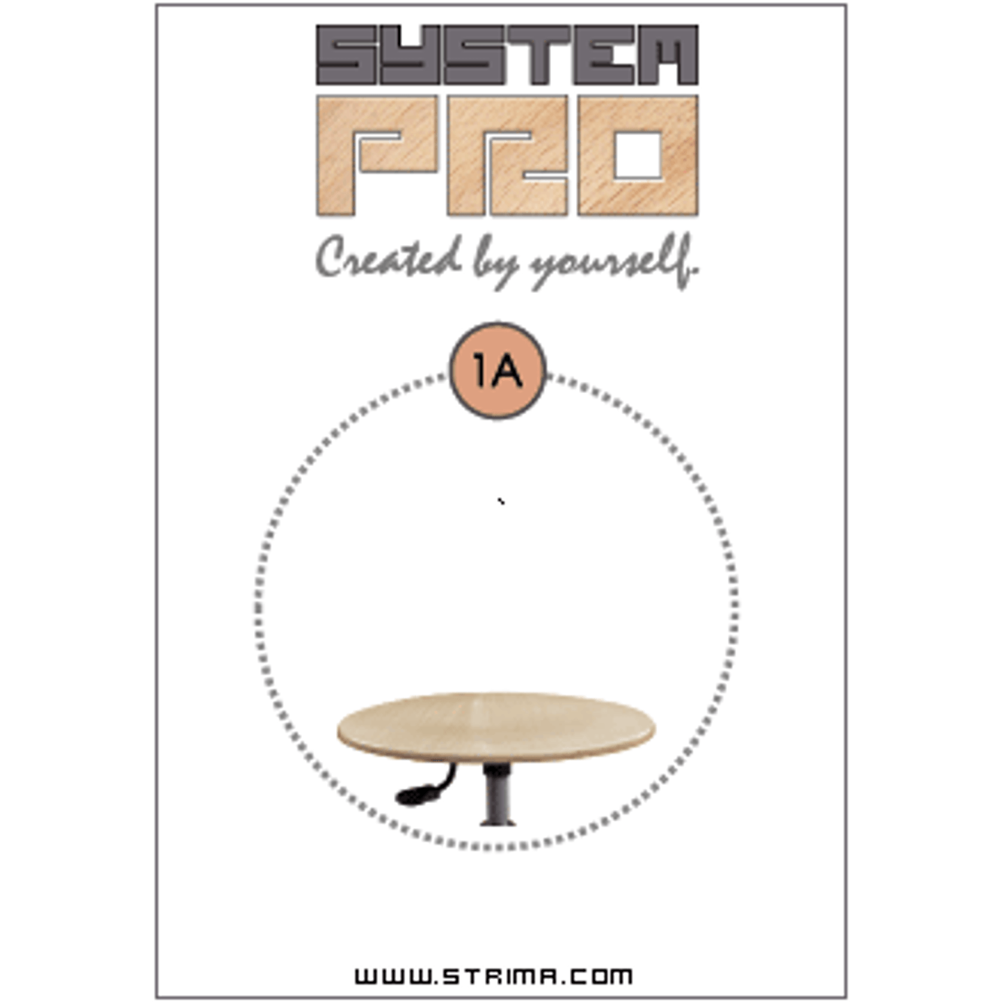 Seat round, without back-rest ("stool" type) - plywood