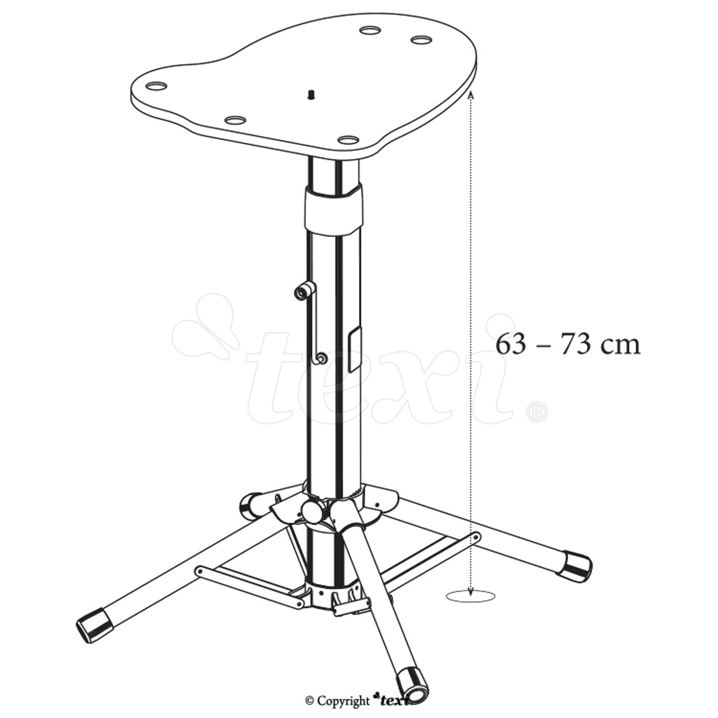 Apollo steam press telescopic stand, height 63-73 cm
