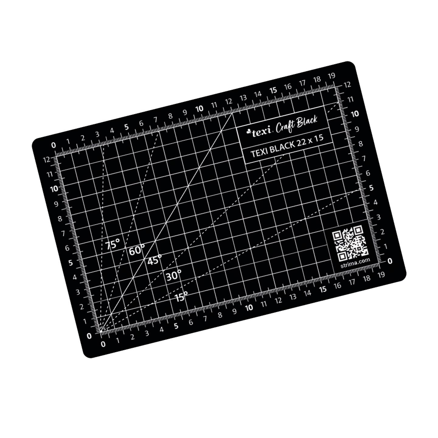 Self-healing cutting mat, size 22x15 cm, black