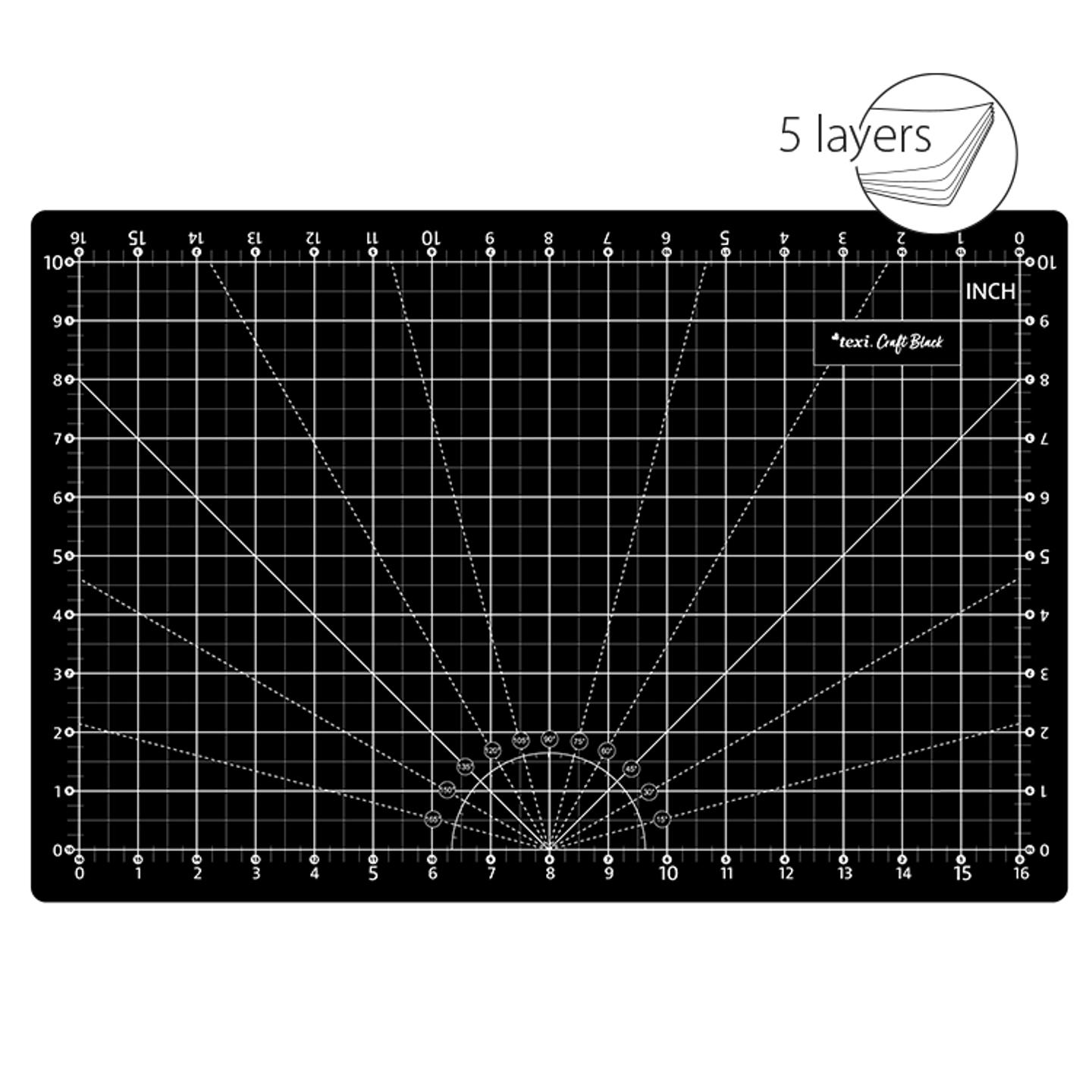 Self-healing cutting mat, size 45x30 cm, black