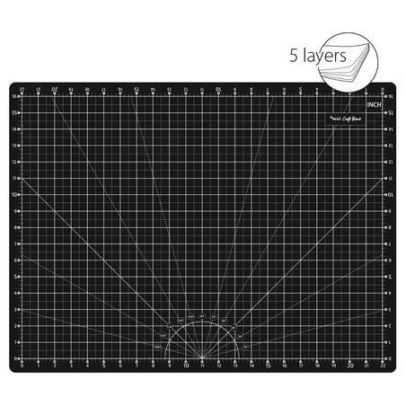 Self-healing cutting mat, size 60x45 cm, black