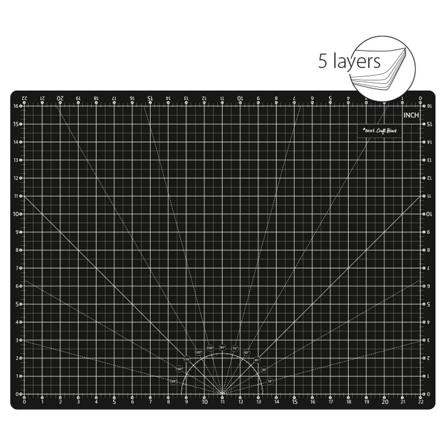 Self-healing cutting mat, size 60x45 cm, black