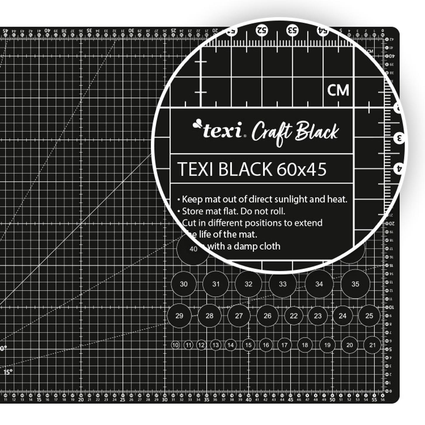 Self-healing cutting mat, size 60x45 cm, black