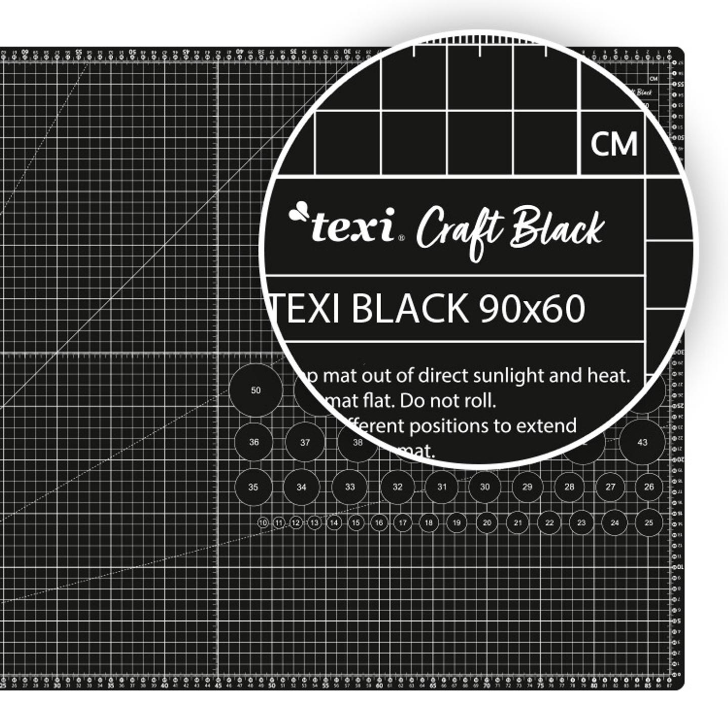 Self-healing cutting mat, size 90x60 cm, black