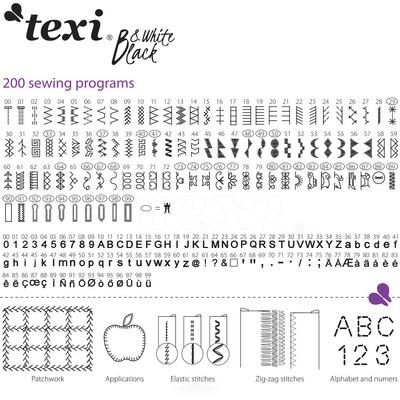 Texi Black&White Computerized Sewing Machine