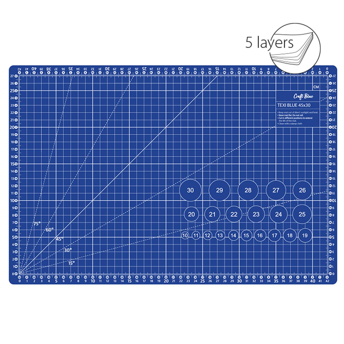 Self-healing cutting mat, 45x30 cm, dark blue