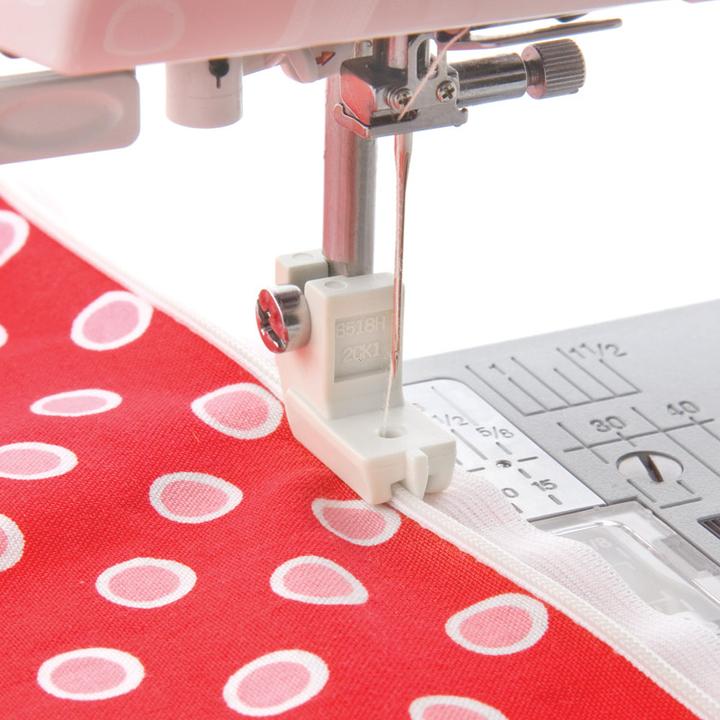 Stopka do wszywania zamków krytych, wysokie mocowanie, do maszyny domowej starszego typu