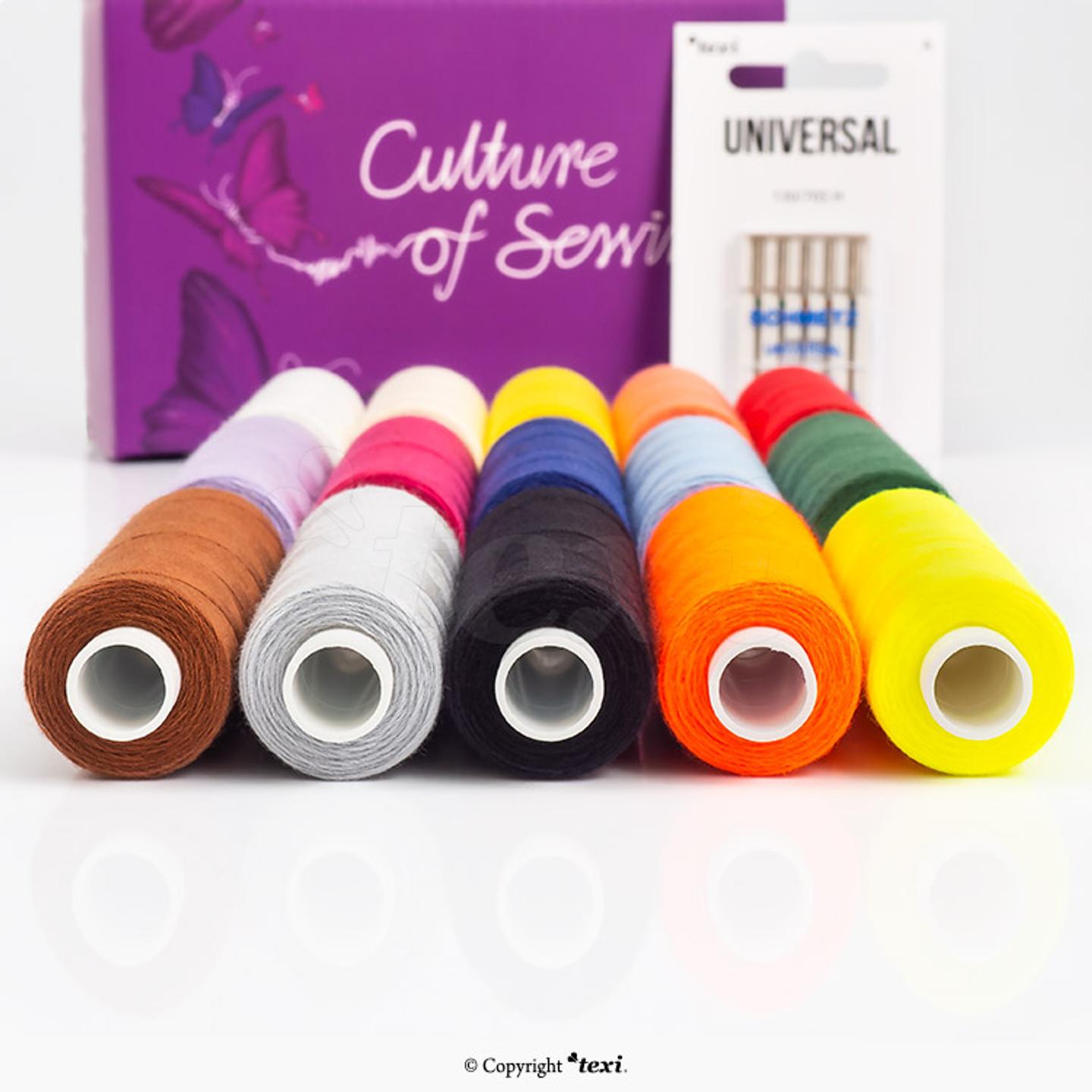 Set of thread 15 colors, household machine needles and leaflet