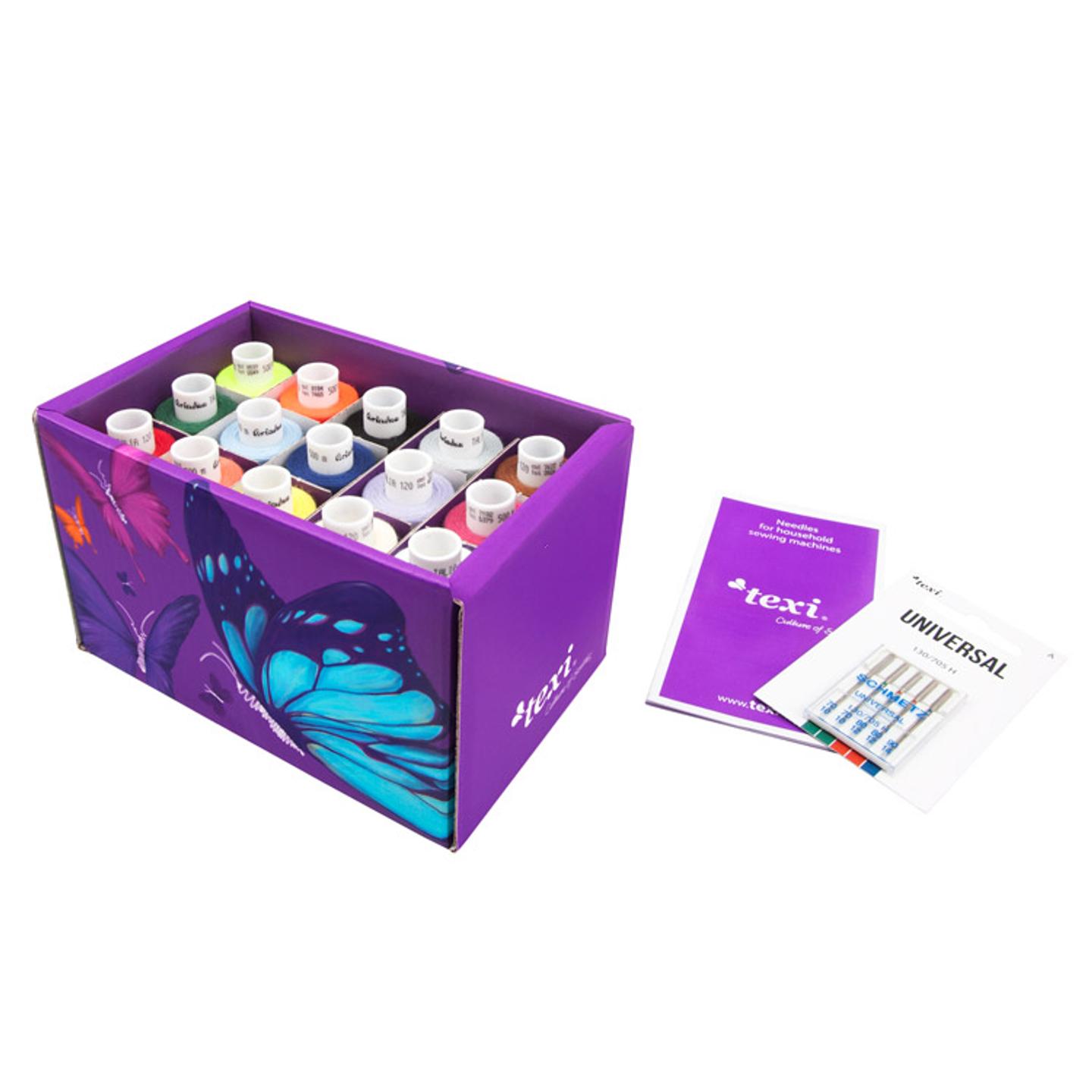 Set of thread 15 colors, household machine needles and leaflet