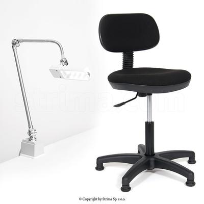 Zestaw krzesło i lampa LED do pracowni krawieckiej