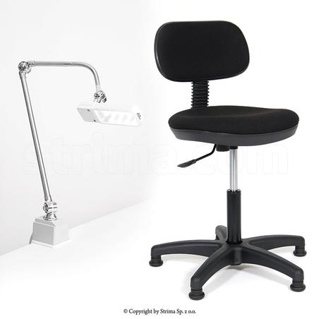 Zestaw krzesło i lampa LED do pracowni krawieckiej