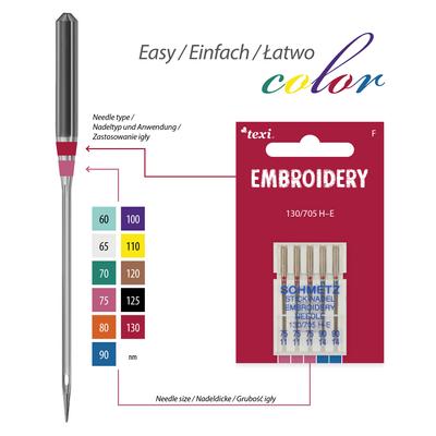 Igły do haftu do maszyn domowych, 5 sztuk, grubość 75x3, 90x2