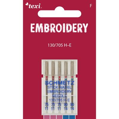 Embroidery needles for household machines, 5 pcs, size 75x3, 90x2