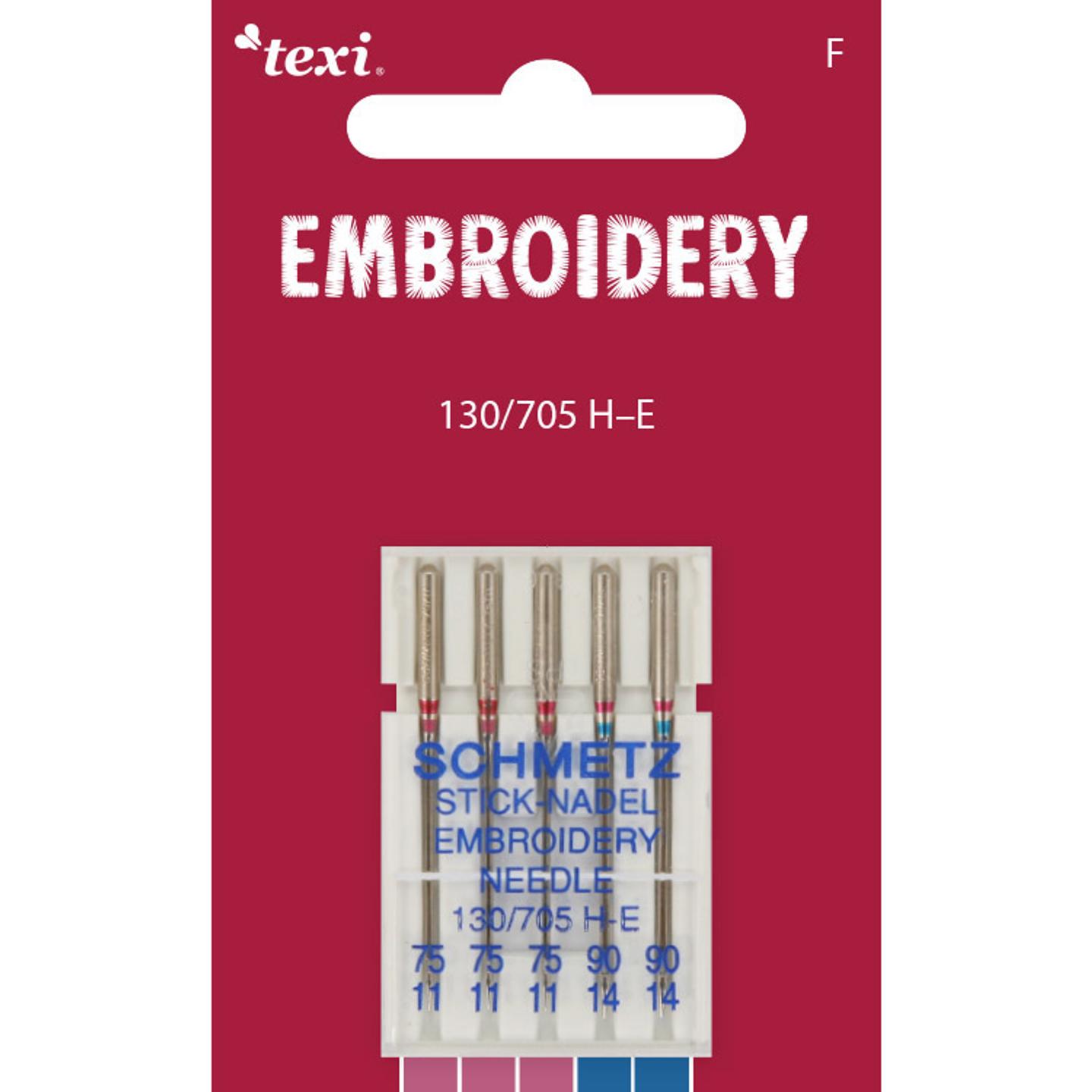 Embroidery needles for household machines, 5 pcs, size 75x3, 90x2