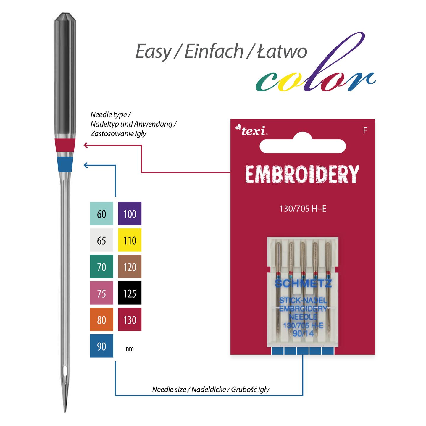 Igły do haftu do maszyn domowych, 5 sztuk, grubość 90