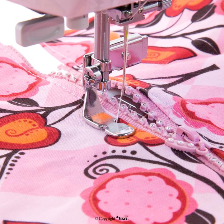 Stopka dwustronna, szeroka do wszywania zamków i szycia krawędziowego do maszyn domowych