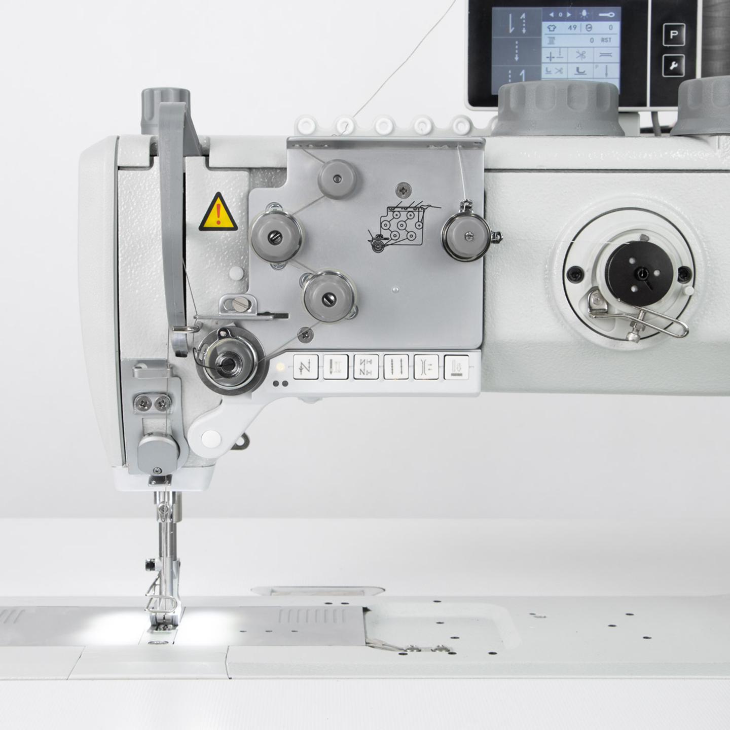 Automatic upholstery and leather lockstitch machine with unison feed, bobbin 26 mm - complete machine