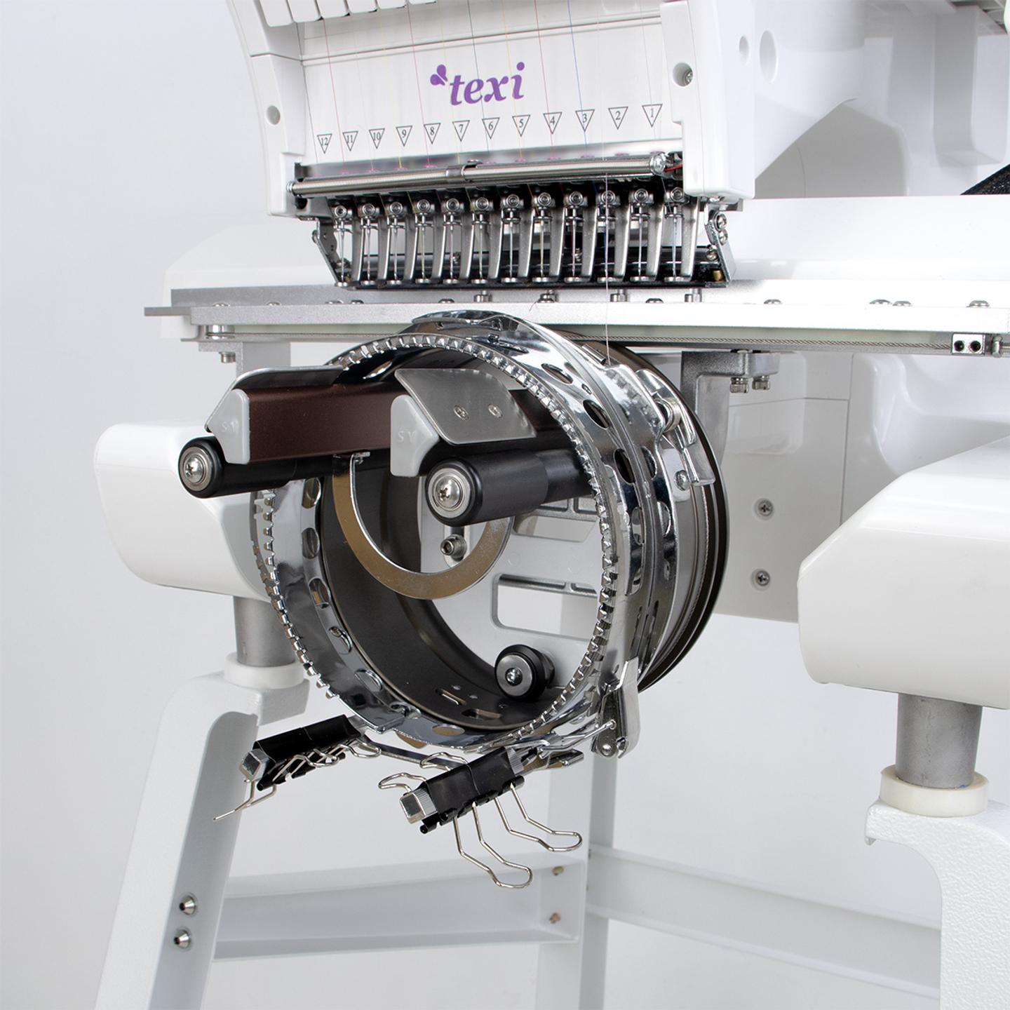 1-head, 12-needle embroidery machine + base + cap station + free set of threads