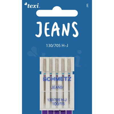 Igły do denimu (jeansu) do maszyn domowych, 5 sztuk, grubość 100