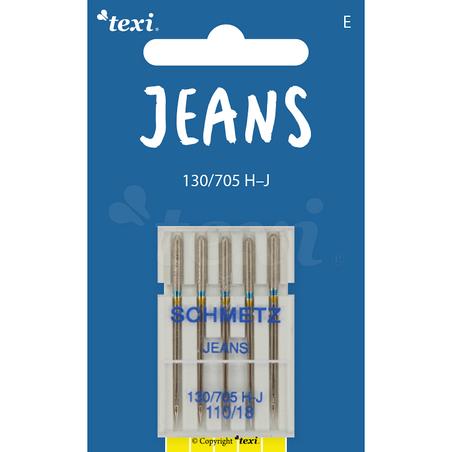 Igły do denimu (jeansu) do maszyn domowych, 5 sztuk, grubość 110