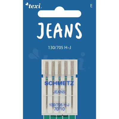 Igły do denimu (jeansu) do maszyn domowych, 5 sztuk, grubość 70