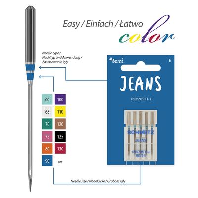 Jeans needles for household machines, 5 pcs, size 90