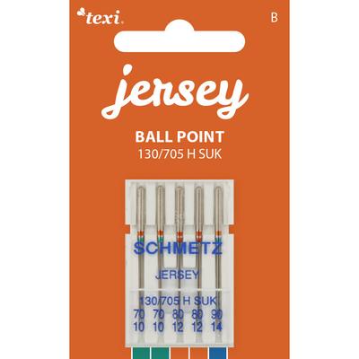Ball point needles (medium ball) for household machines, 5 pcs, size 70x2, 80x2, 90x1