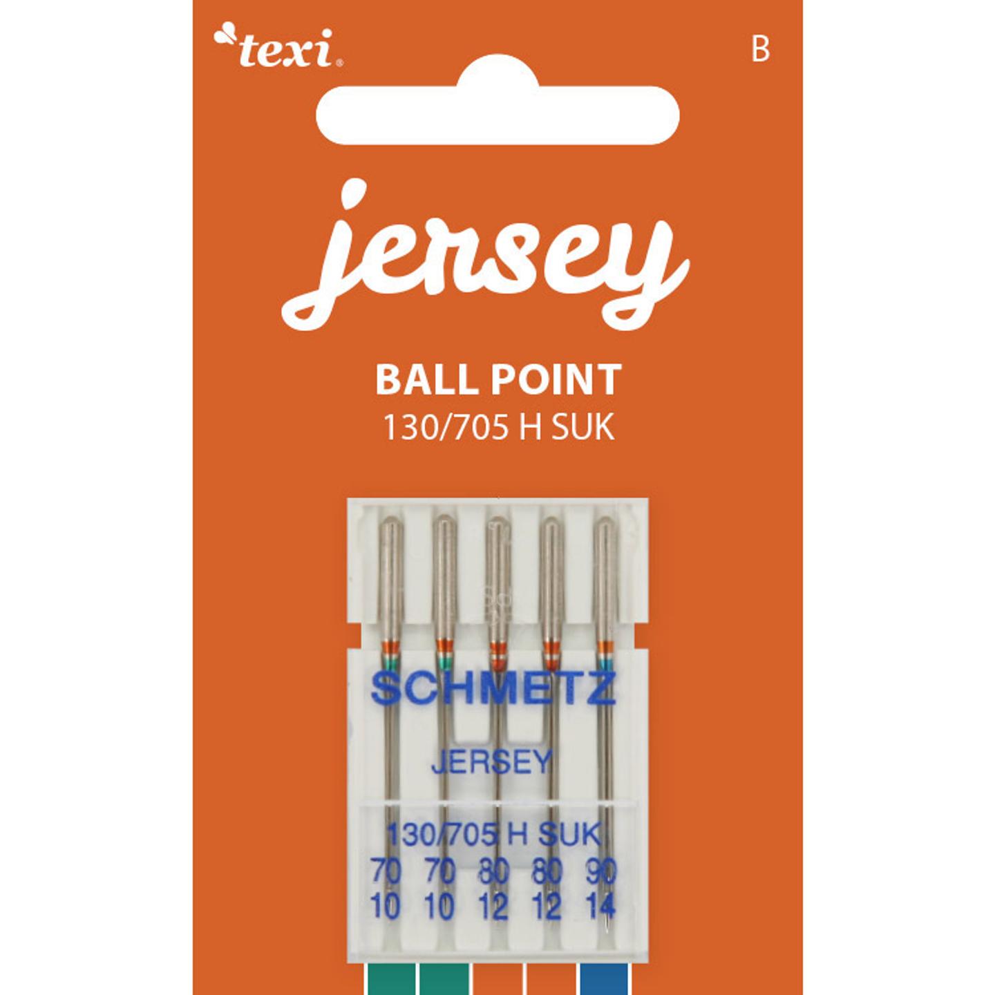 Ball point needles (medium ball) for household machines, 5 pcs, size 70x2, 80x2, 90x1
