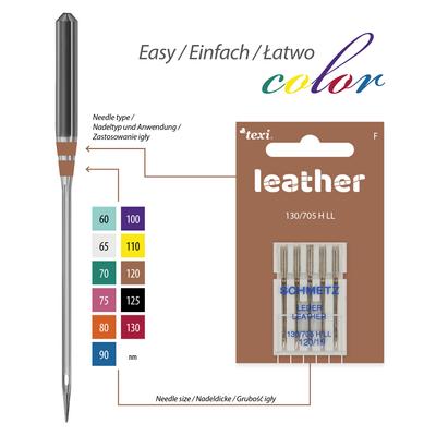 Igły do skóry do maszyn domowych, 5 sztuk, grubość 120