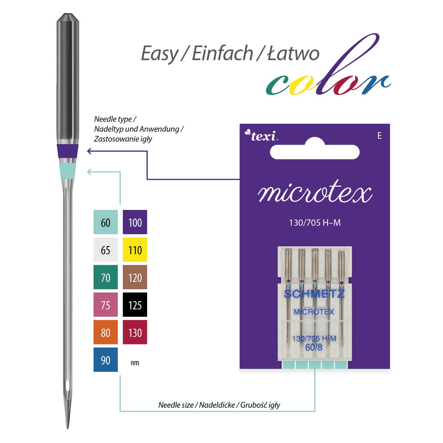 Microtex needles for household machines, 5 pcs, size 60