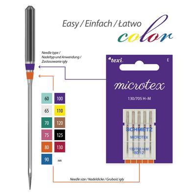 Igły do jedwabiu i mikrofazy do maszyn domowych, 5 sztuk, grubość 80