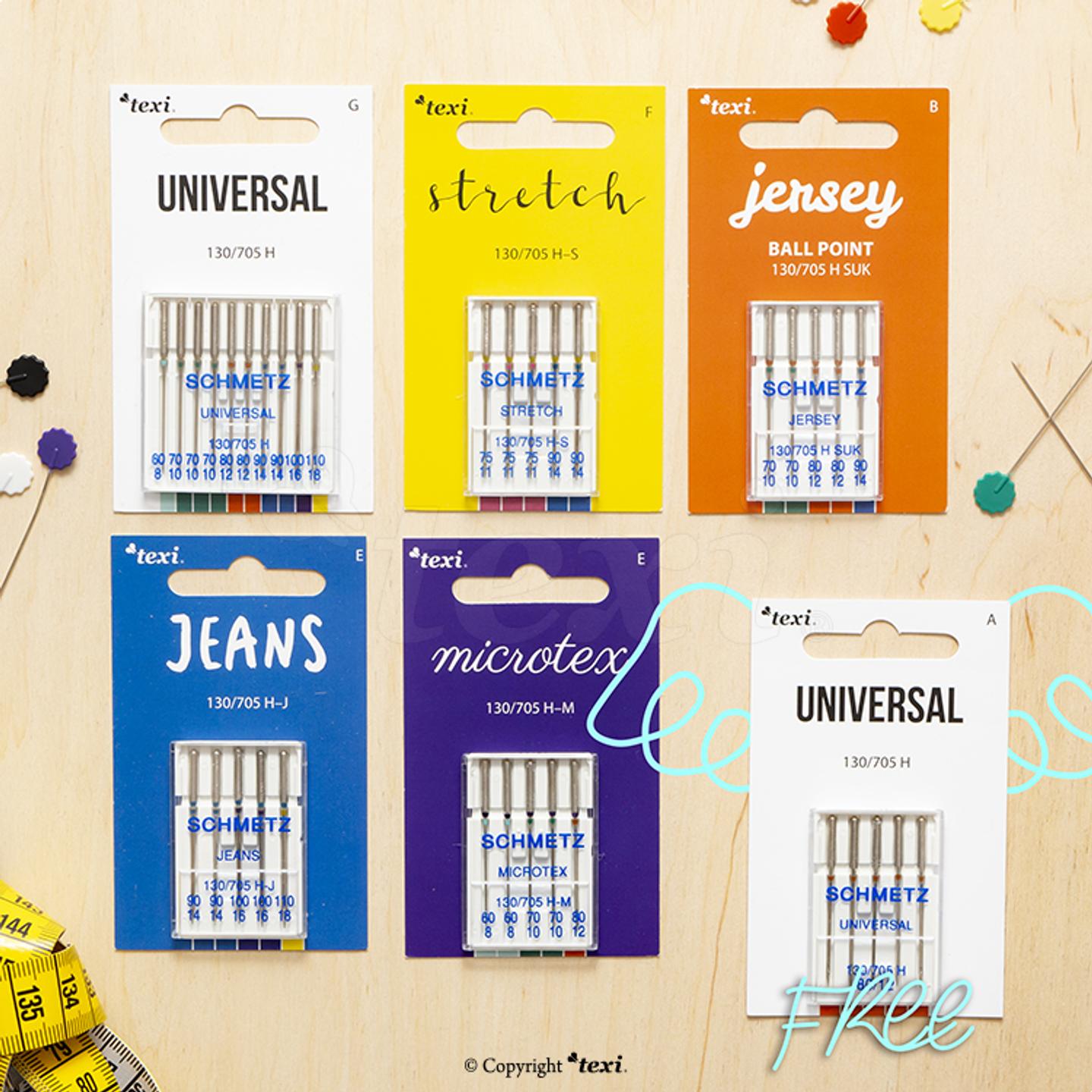 Universal needles set for household machines, 5 types