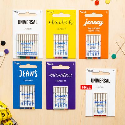 Universal needles set for household machines, 5 types