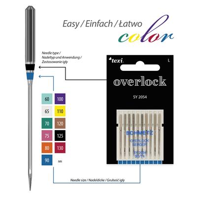 Needles for overlock household machines, 10 pcs, size 90