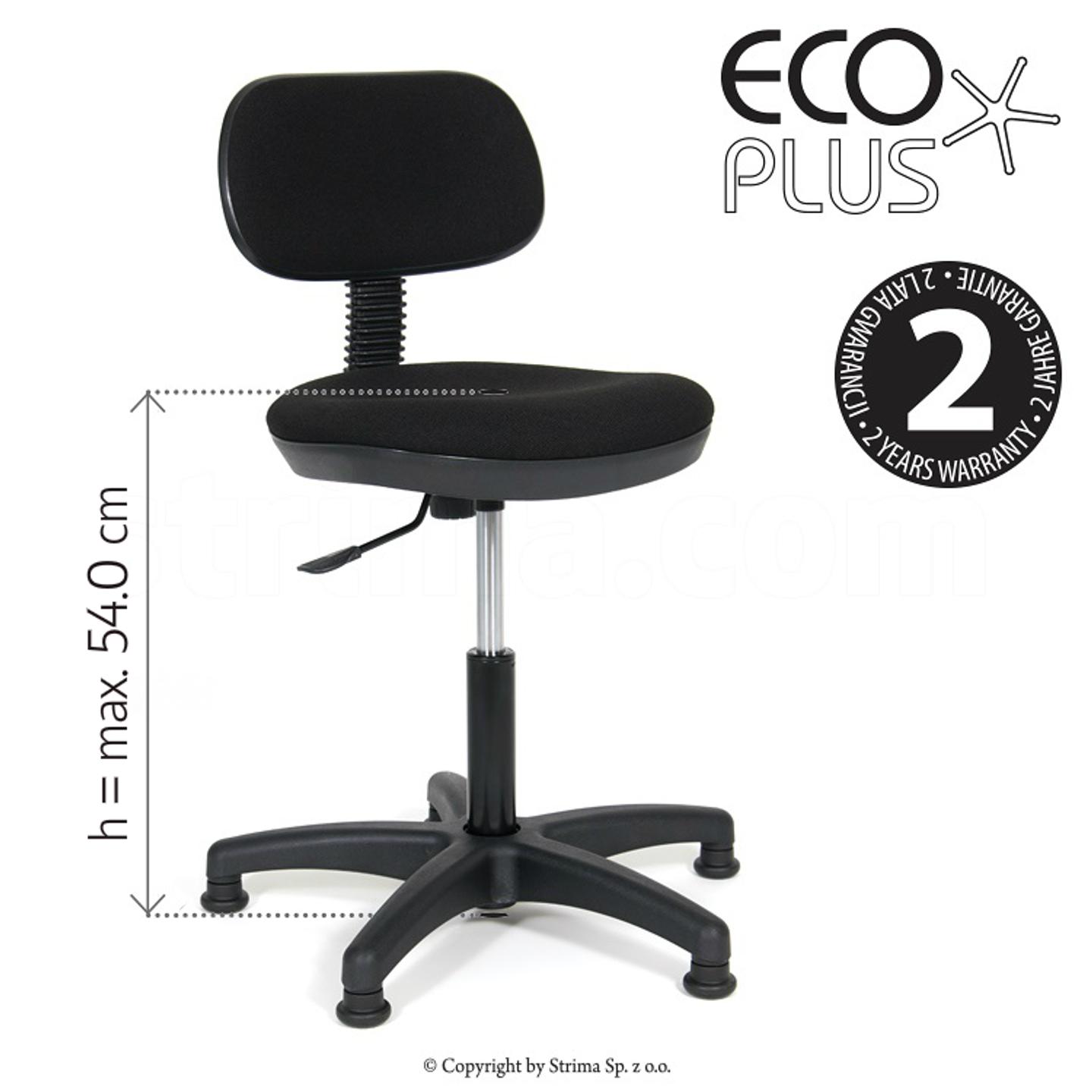 Industrial upholstered chair with pneumatic lift