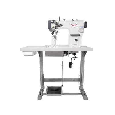 1-needle post-bed mechatronic lockstitch machine with bottom, needle and upper roller feed - complete sewing machine
