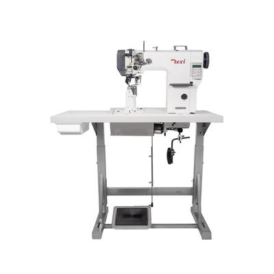 1-needle post-bed mechatronic lockstitch machine with bottom, needle and upper roller feed - complete sewing machine
